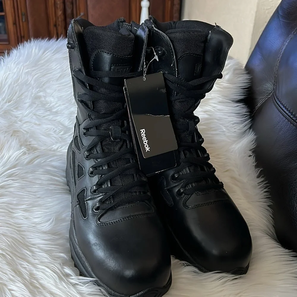 REEBOK Men’s Stelth Boots 🥾 with side zipper size 9/5 - Picture 6 of 11